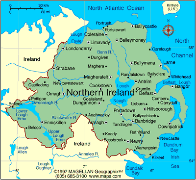 nordern Irlande carte