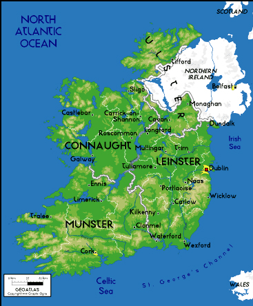 physique Irlande carte