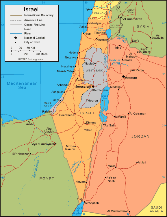 carte du israel