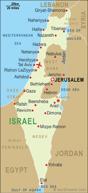 etat du israel carte