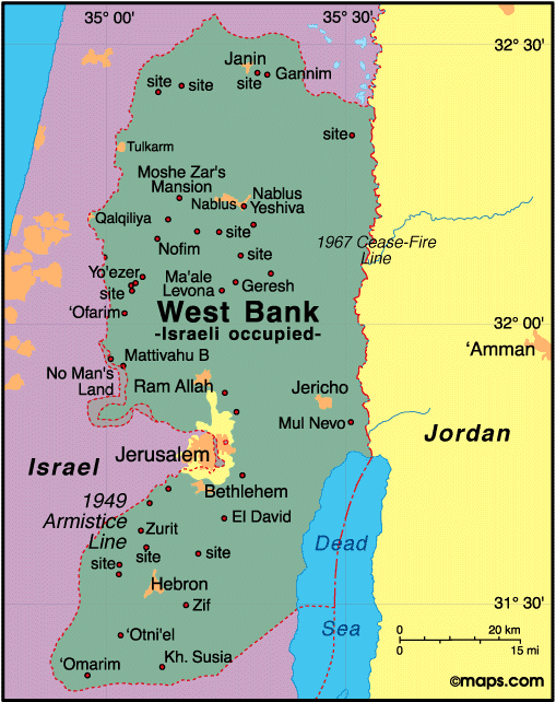 israel carte ouest bank