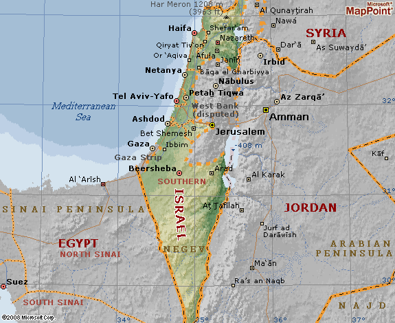 israel carte physique