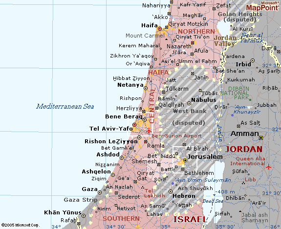 israel ouest bank carte