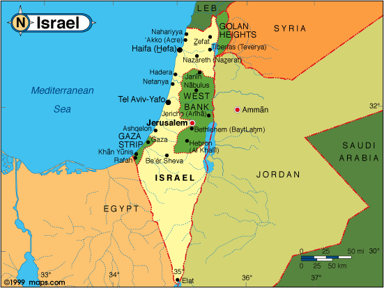 israel politique carte