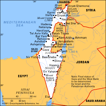 israel villes carte