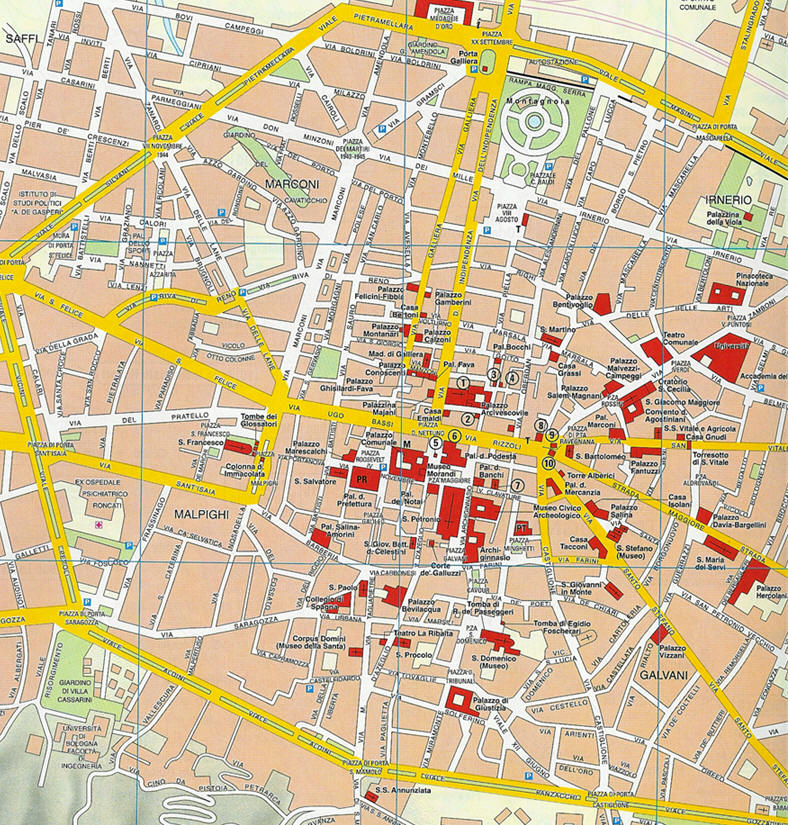 Bologna centre ville plan