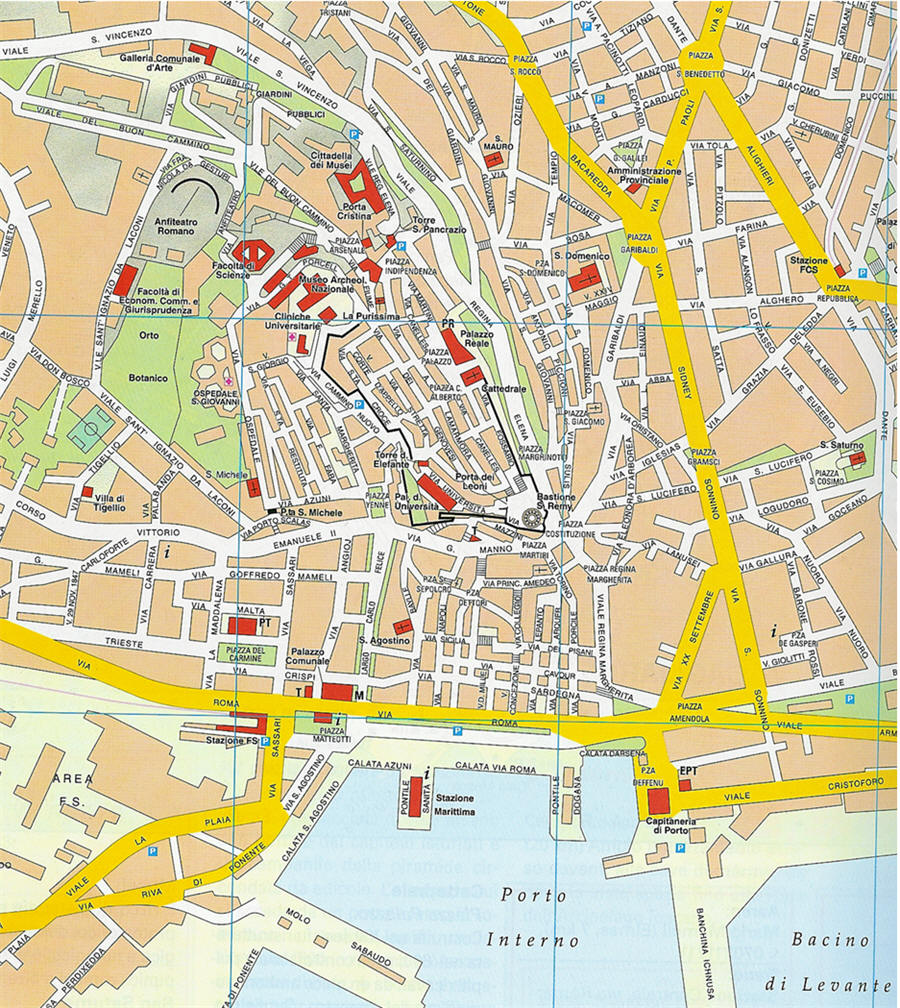 Cagliari street plan