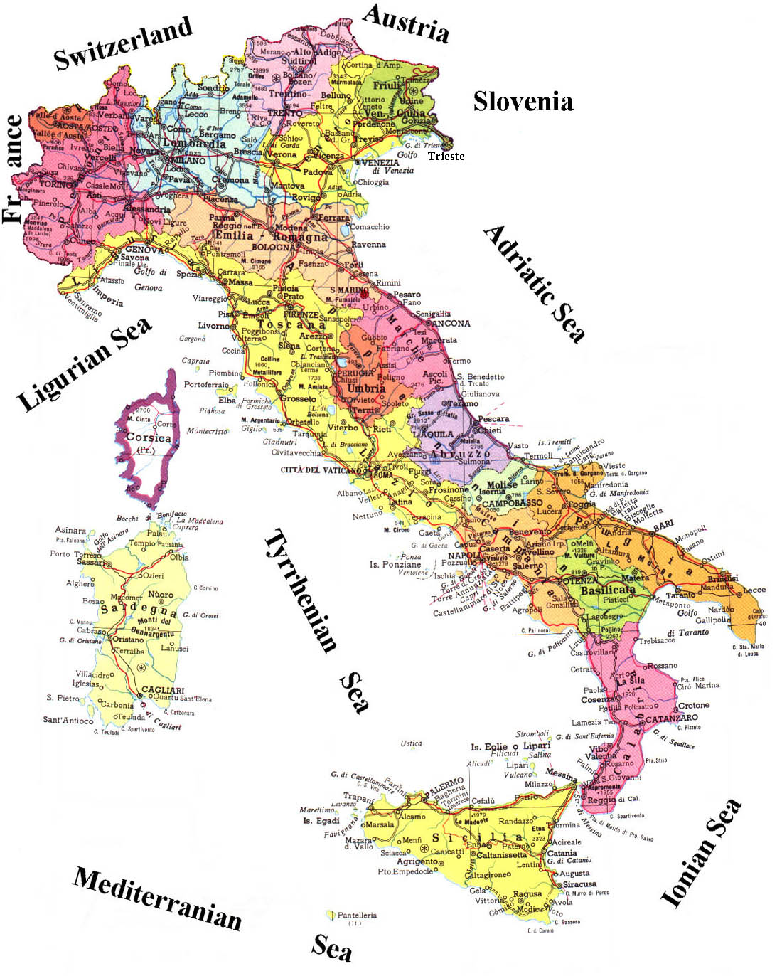 carte italie