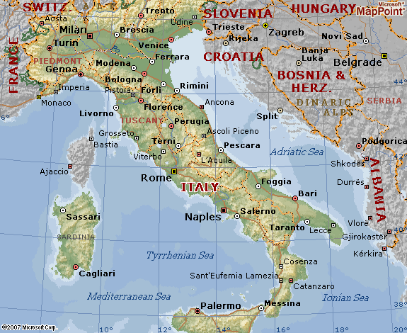 carte du italie
