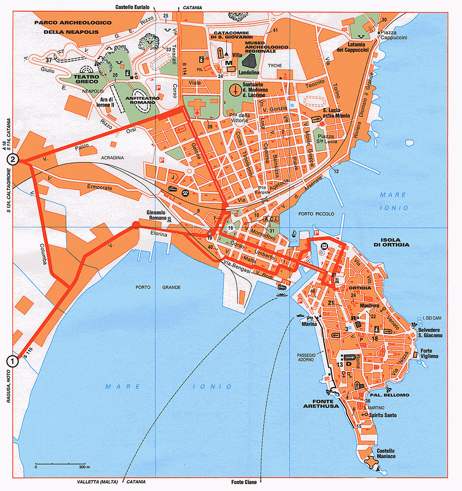 Catania centre plan