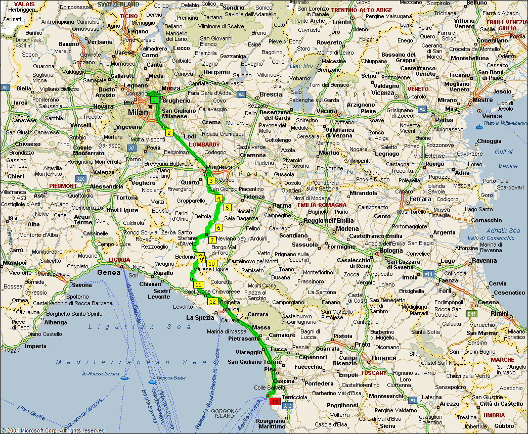 Livorno itineraire plan