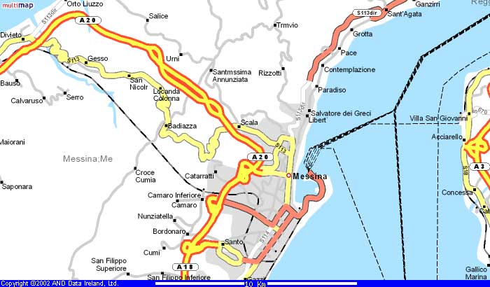 Messina itineraire plan