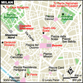 centre ville milan plan