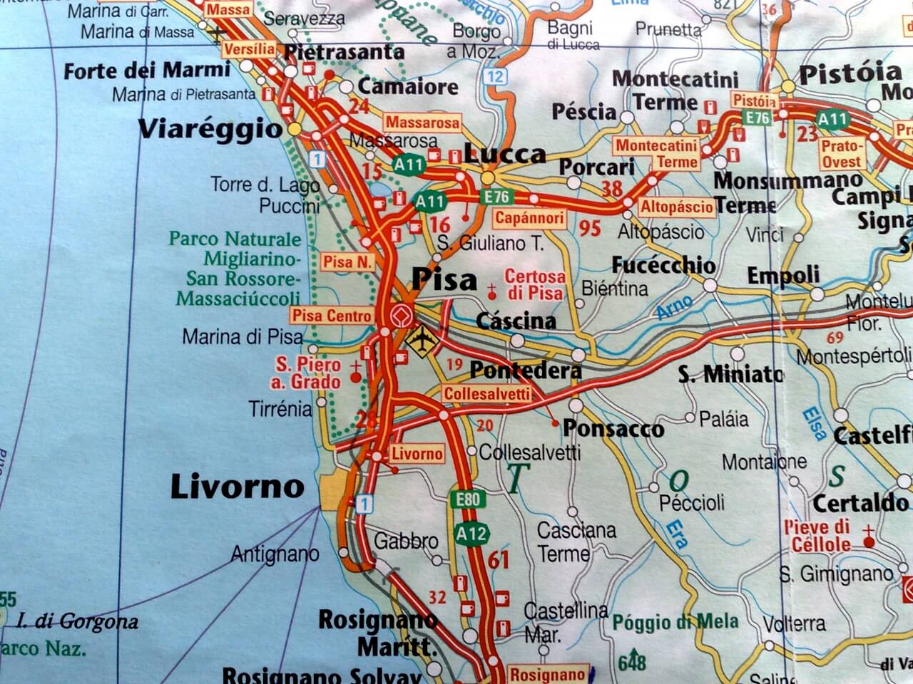 italie tour de pise carte