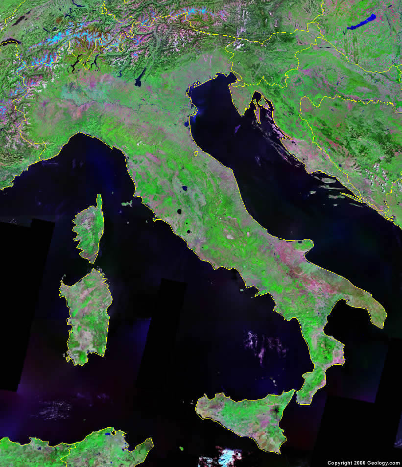 satellite image du italie