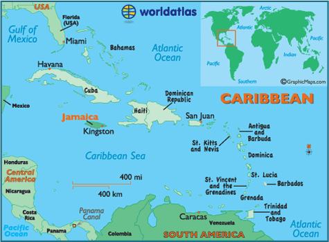 caraibes jamaique carte