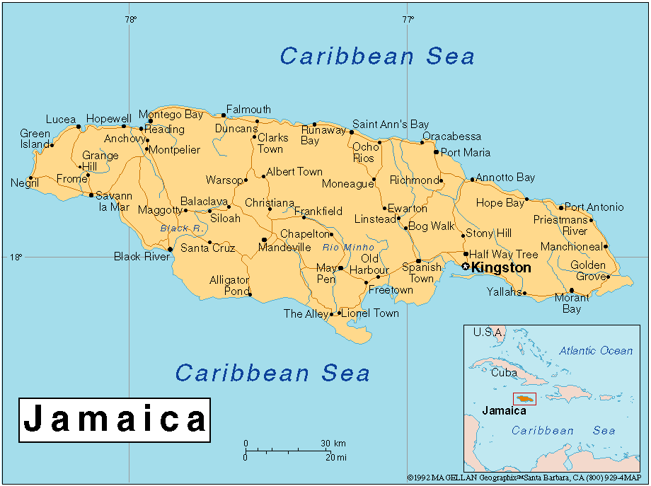 carte du jamaique