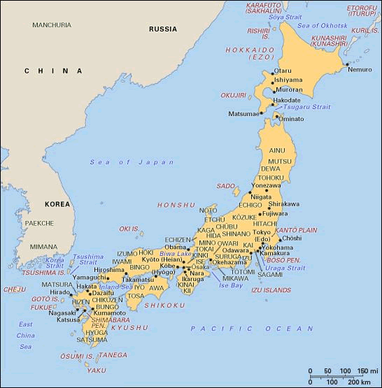 carte du japon