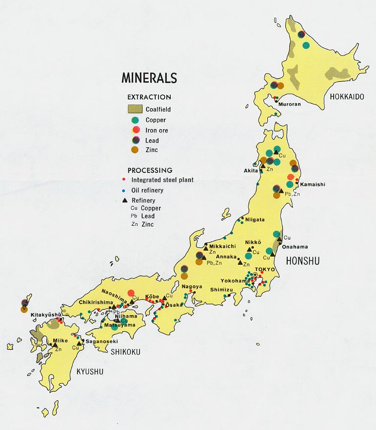 japon mineral carte