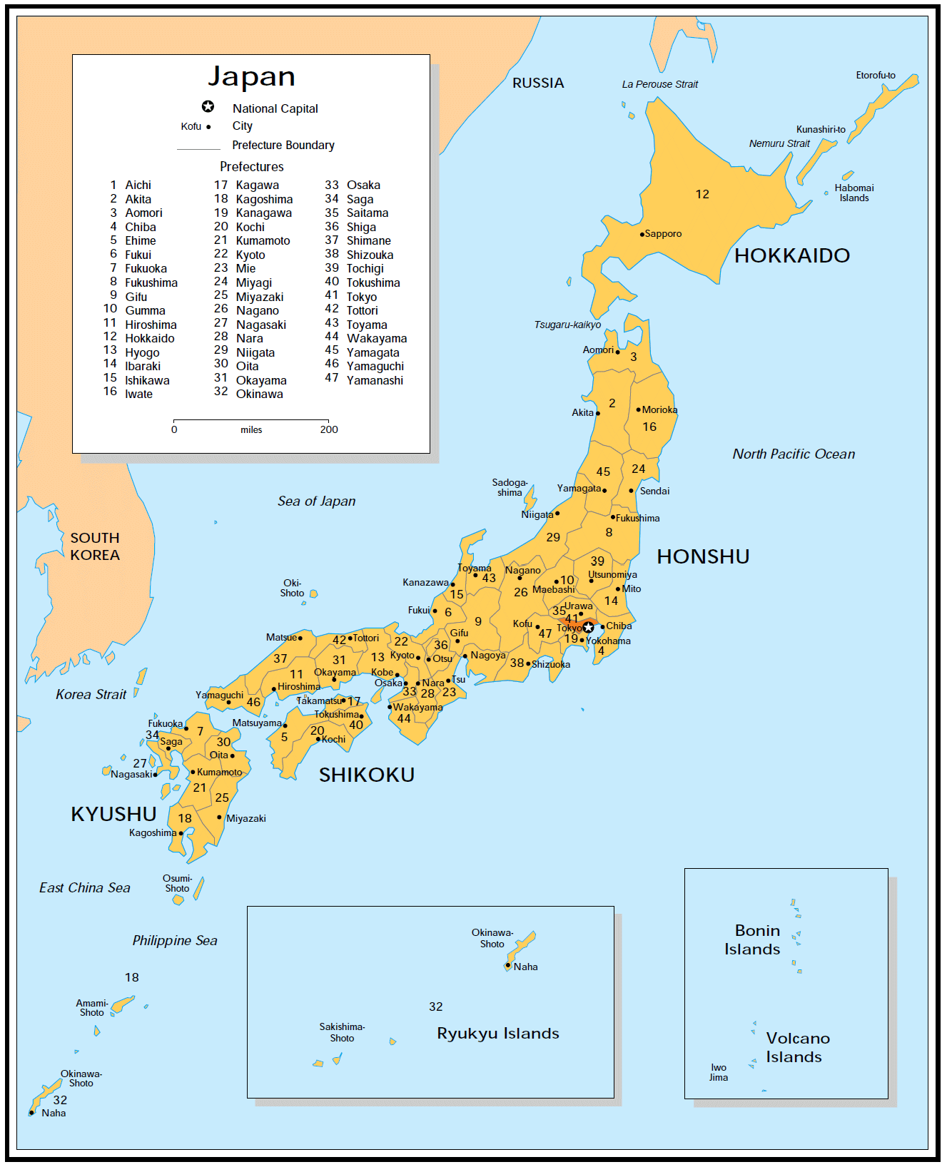 villes du japon carte