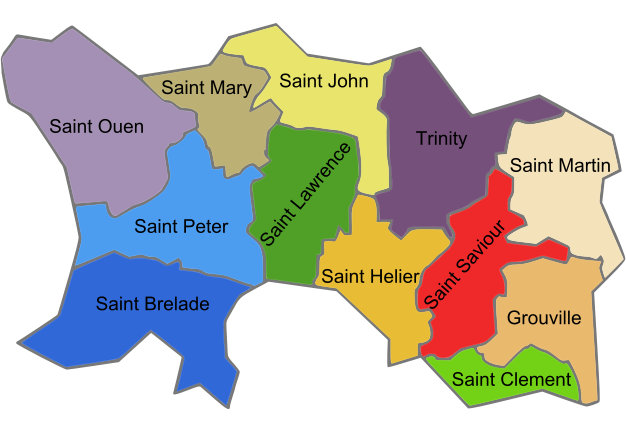 Jersey carte les villes