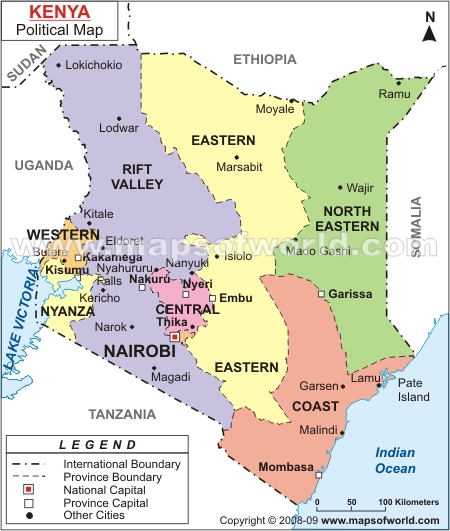 politique carte du kenya
