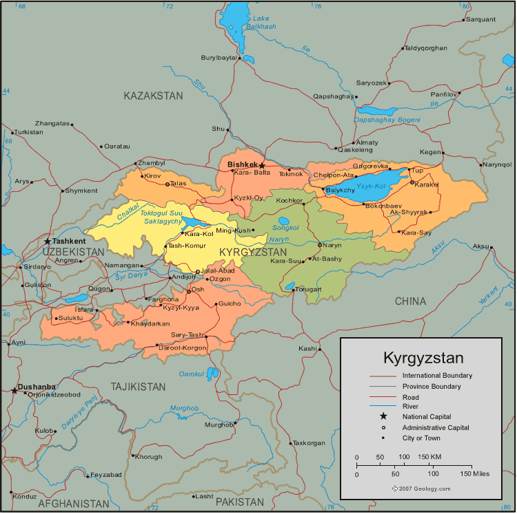 carte du kirghizistan