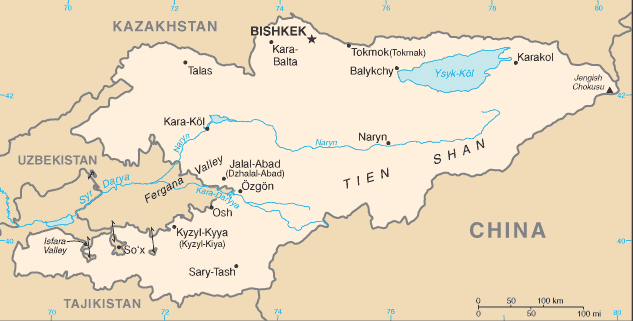 kirghizistan carte