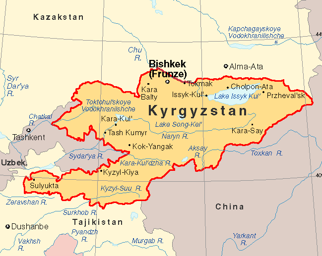 kirghizistan carte