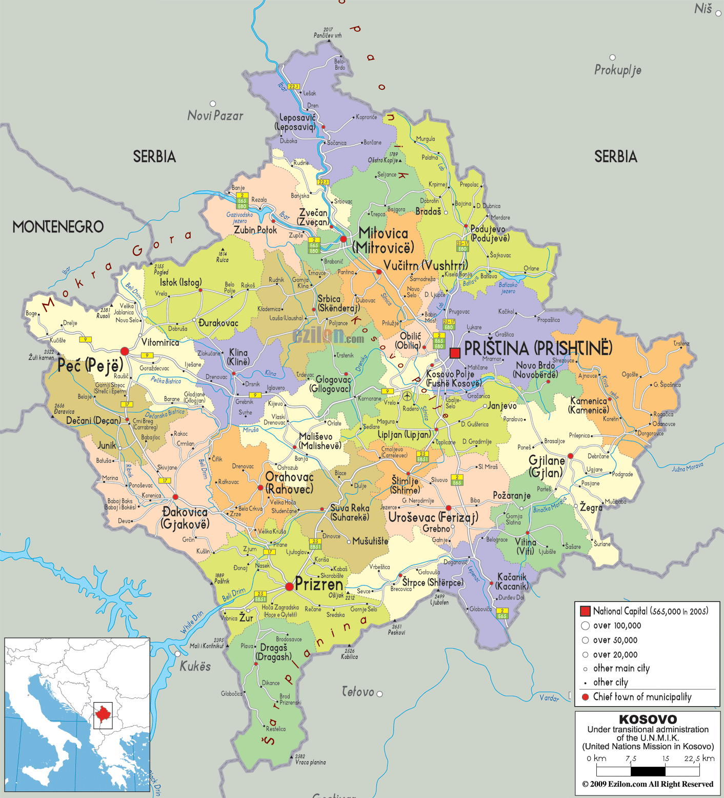 politique carte du kosovo