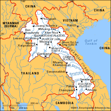 laos villes carte