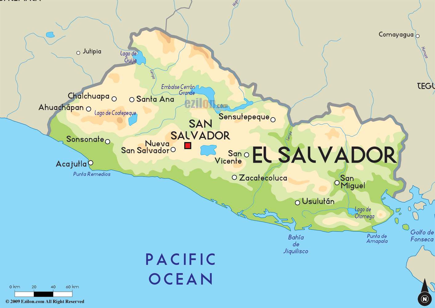 Le Salvador carte