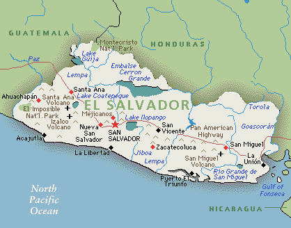 Le Salvador carte villes