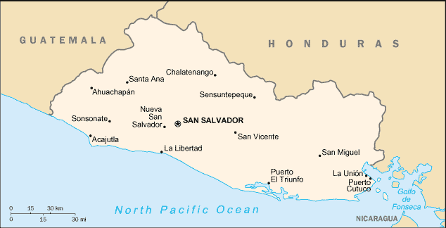 Le Salvador villes carte