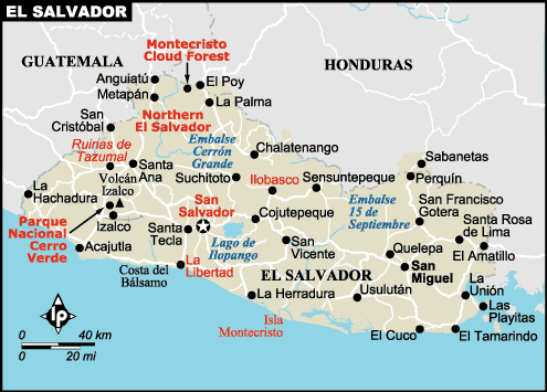 villes carte Le Salvador carte