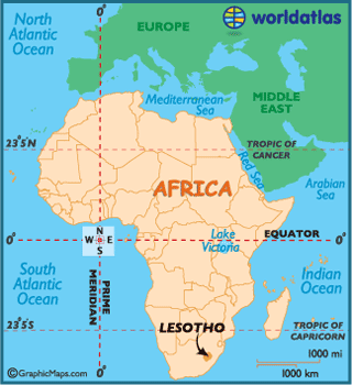 lesotho carte afrique
