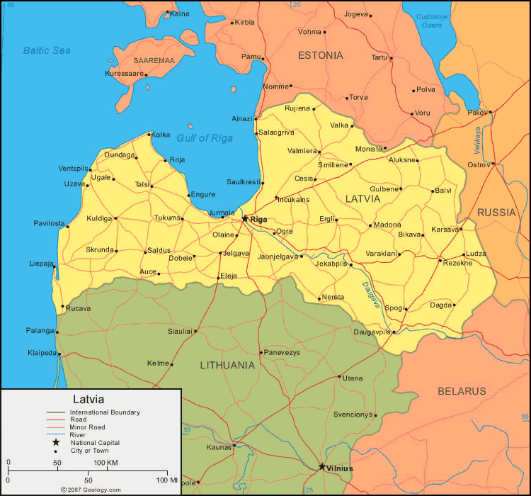 carte du lettonie