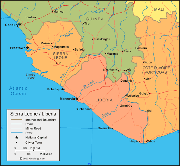 carte du Liberia