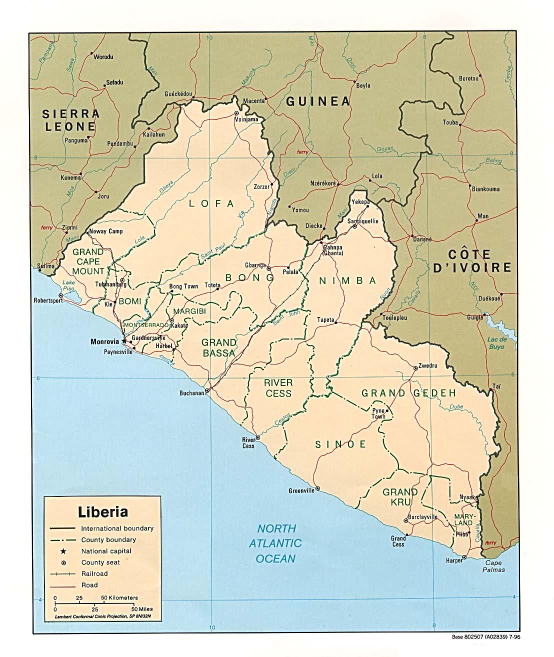 liberia politique carte