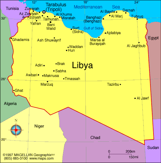 carte du libye