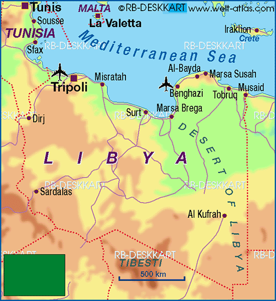 libye carte aeroports