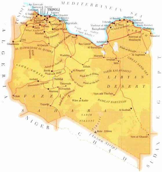 libye geographique carte