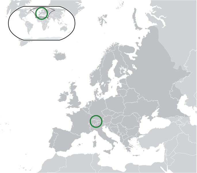 Liechtenstein Location carte Europe