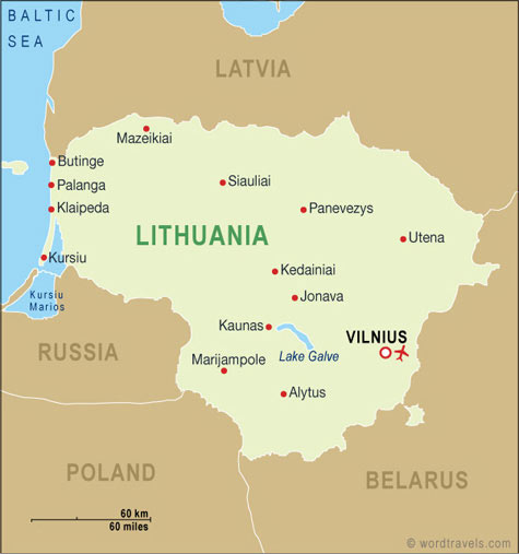 lituanie villes carte