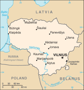 lituanie vilnus carte