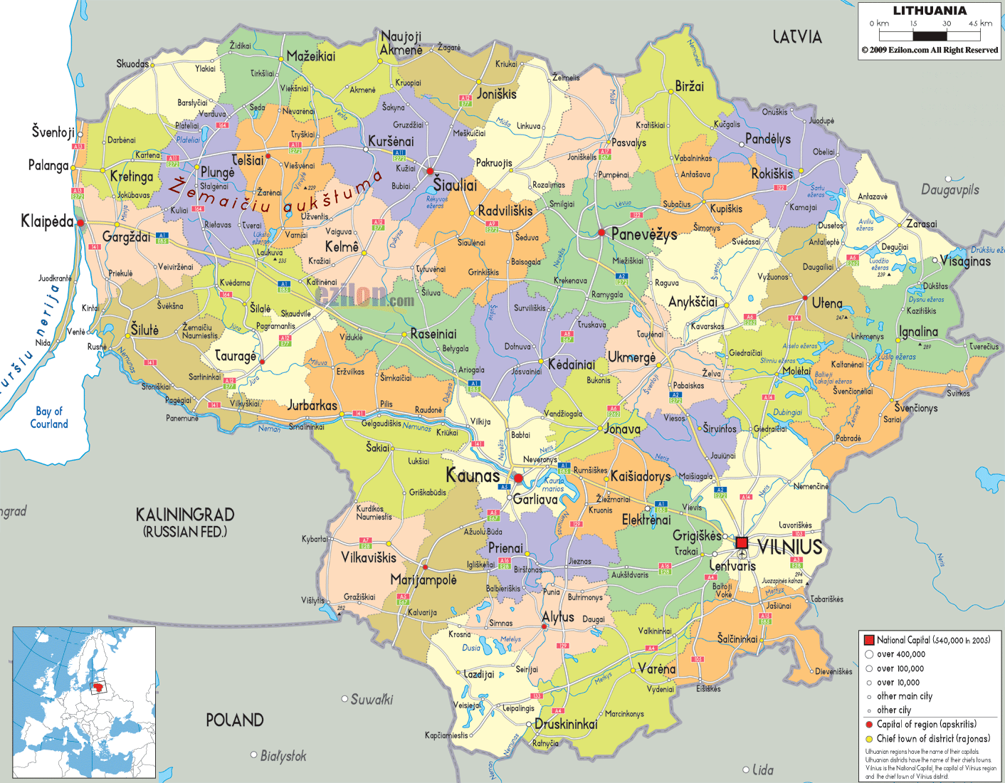 lituanien politique carte