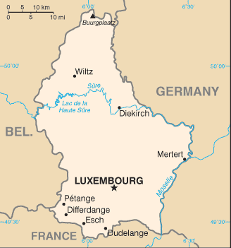 Luxembourg allemagne carte