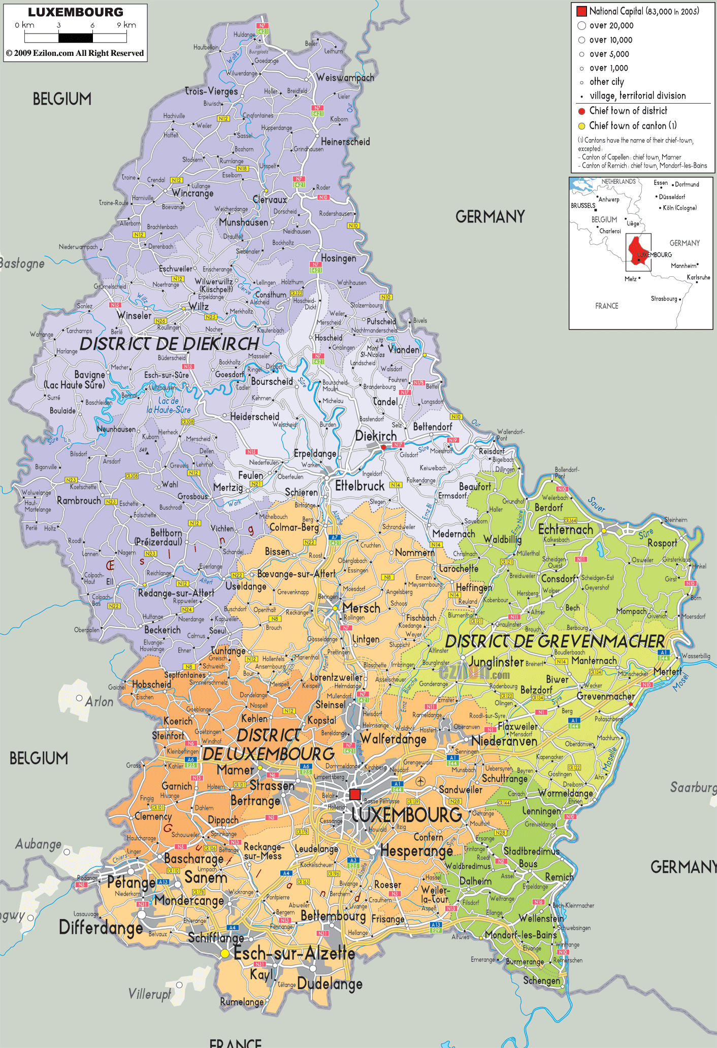 Luxembourg politique carte