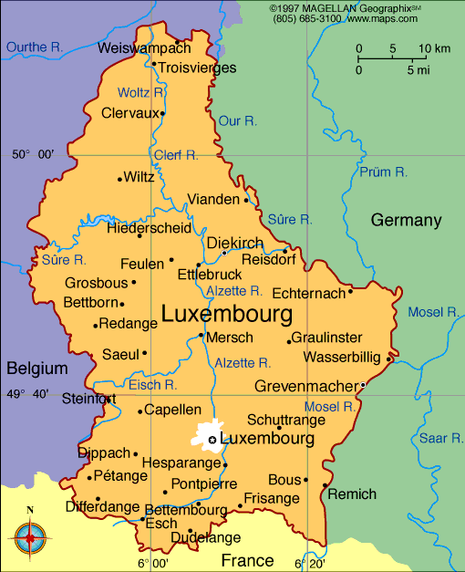 carte du Luxembourg