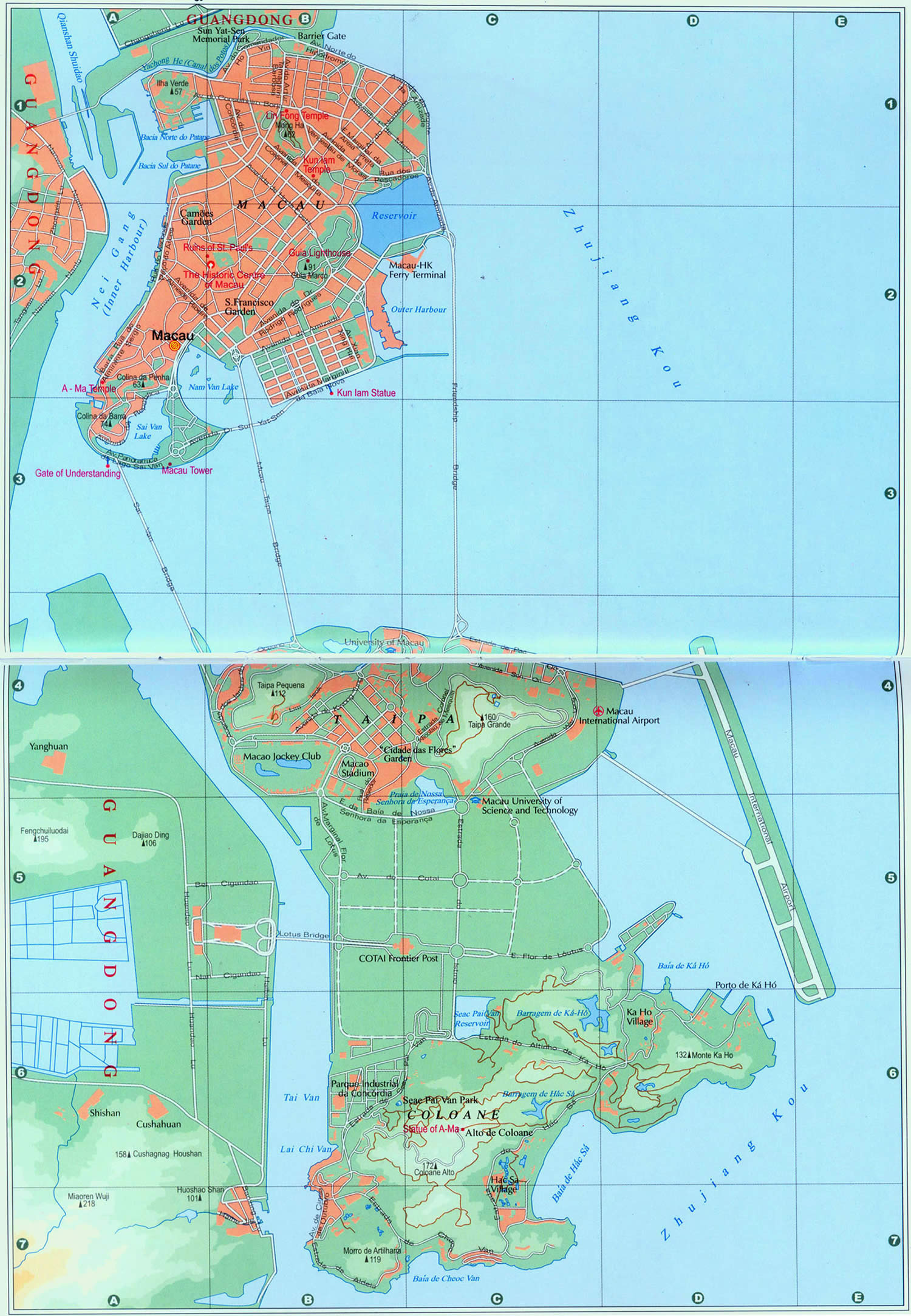 Macao touristique carte